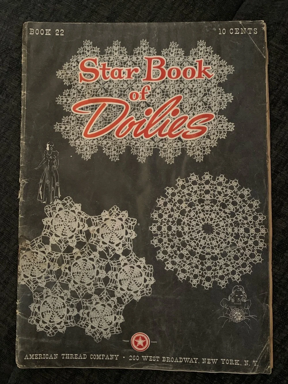 Lot of 3 Vintage Crochet Doilies & Flower Edgings Pattern Booklets